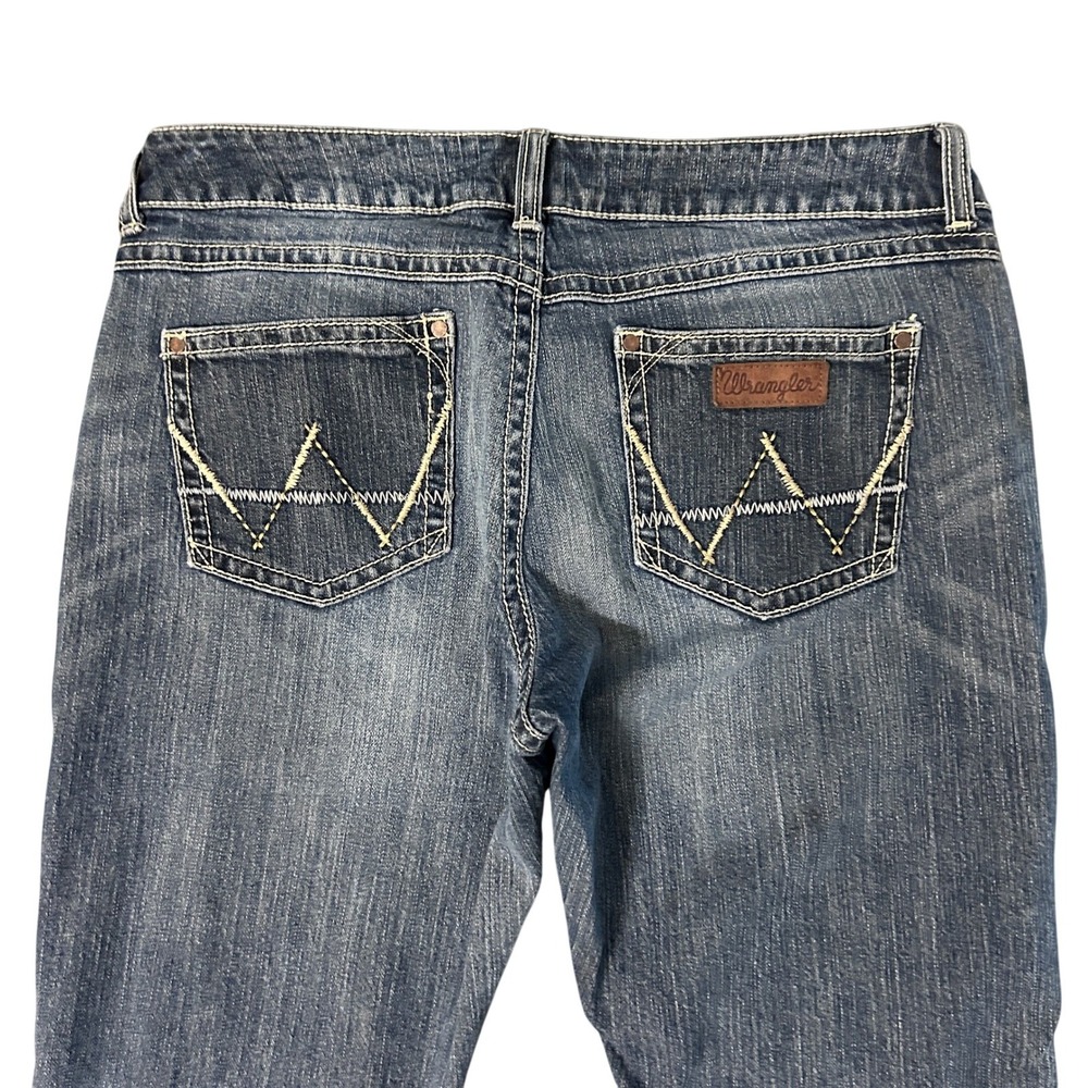 Wrangler Mae Bootcut Jeans Womens Premium Patch Low Rise Western Cowgirl 35x31